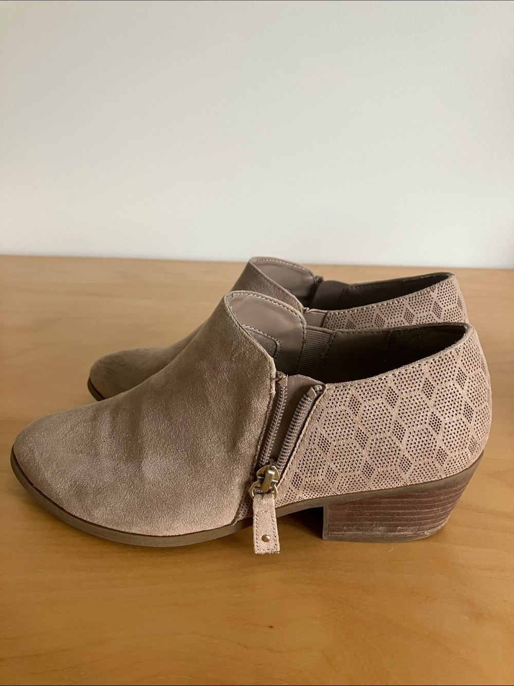 Dr. Scholl's Taupe Suede Ankle Booties